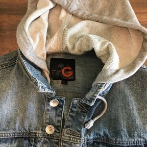 guess jean jacket with hoodie